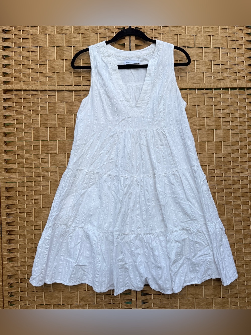 Serenette Sleeveless Eyelet White Midi Dress - Classic Summer Style Women Small